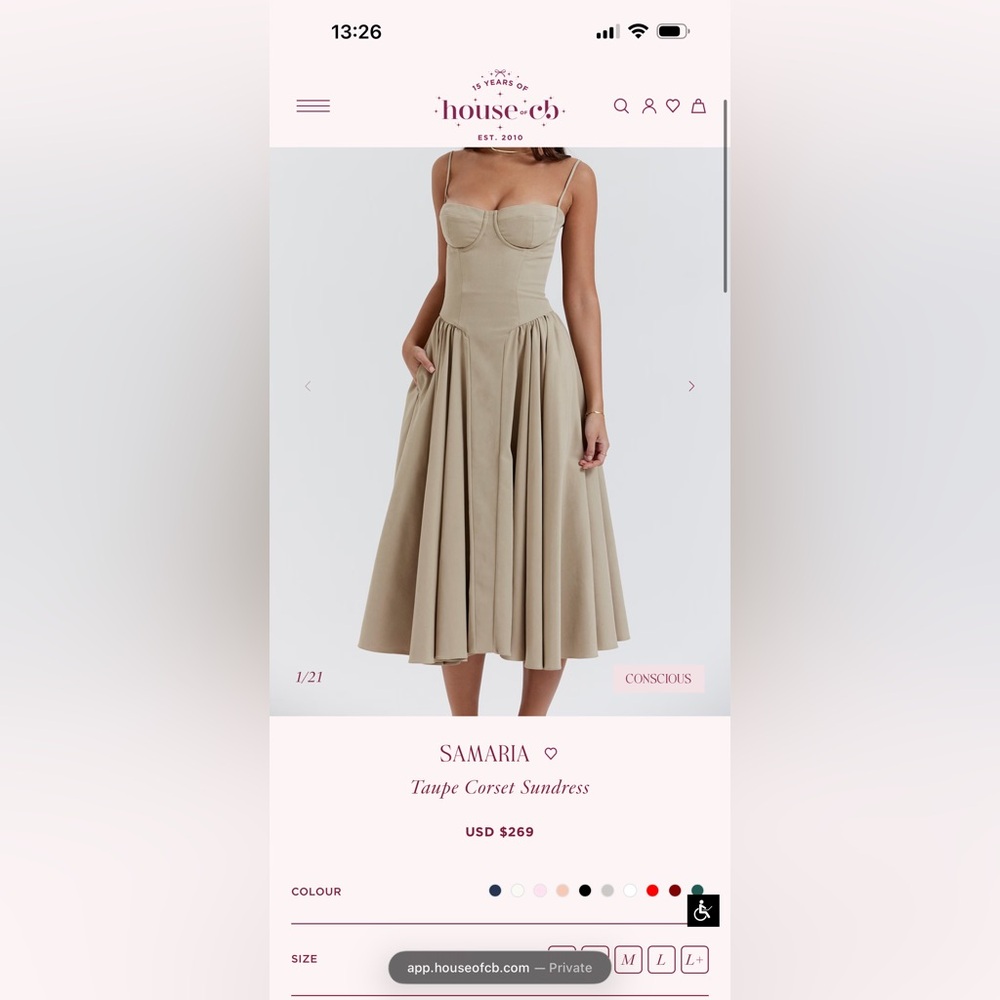 House of CB Samaria Dress in Taupe